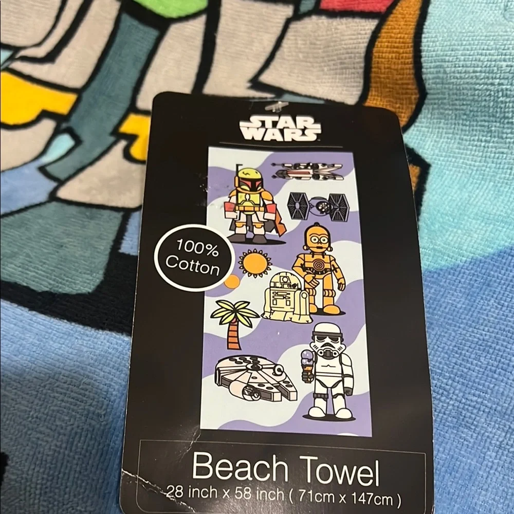 Star Wars Beach Towel with C-3PO and R2-D2